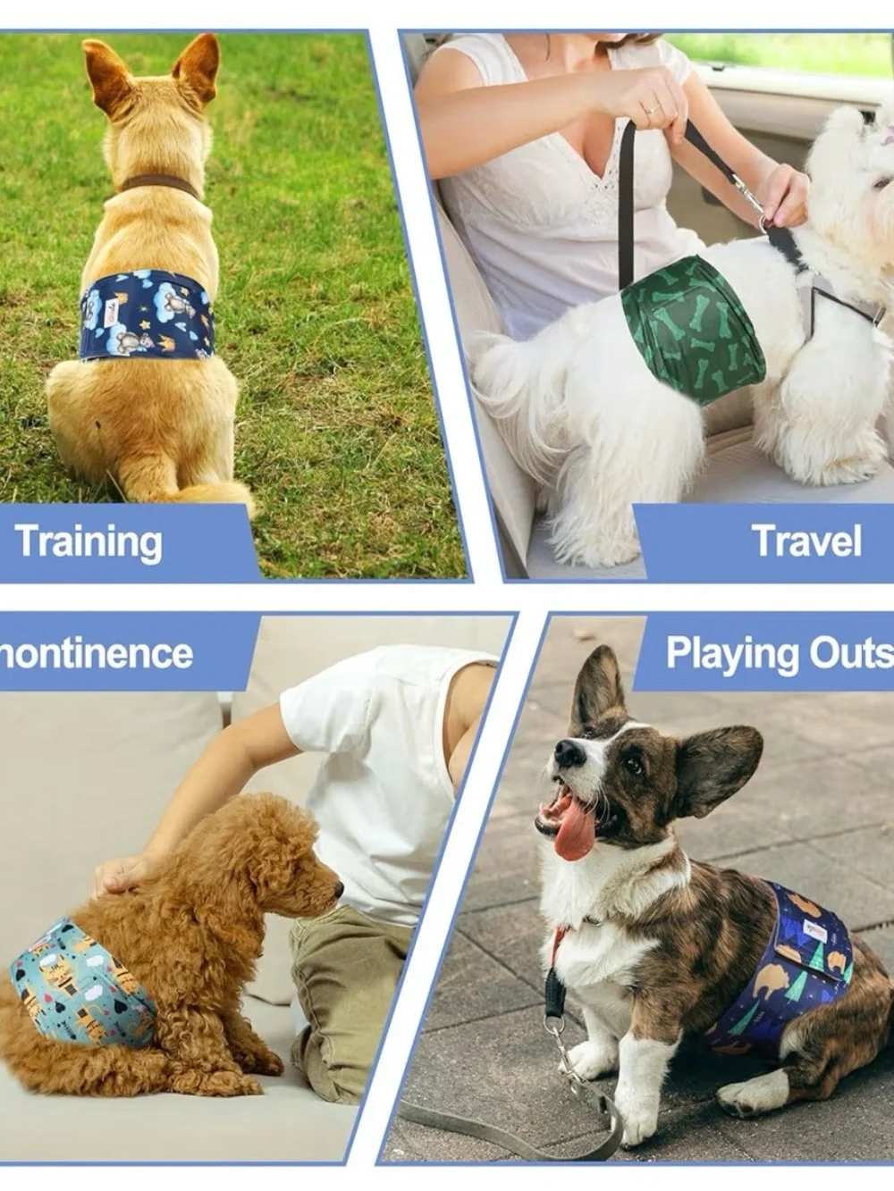 5 Pack Male Dog Diapers Belly Bands Medium Washable Reusable NWT